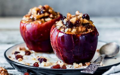 Manzanas al horno con granola